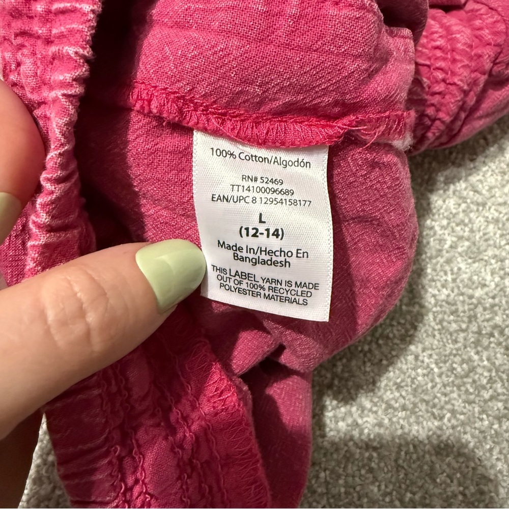 NWT Time and True Women’s Drawstring Shorts - hot pink wash, relaxed fit, size L - Picture 5 of 6